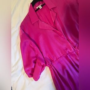 Pink silky maxi dress